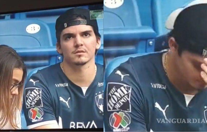  ¡Ese compa ya está muerto!… captan en TV a aficionado de Rayados siendo infiel con otra mujer en el estadio BBVA (video)